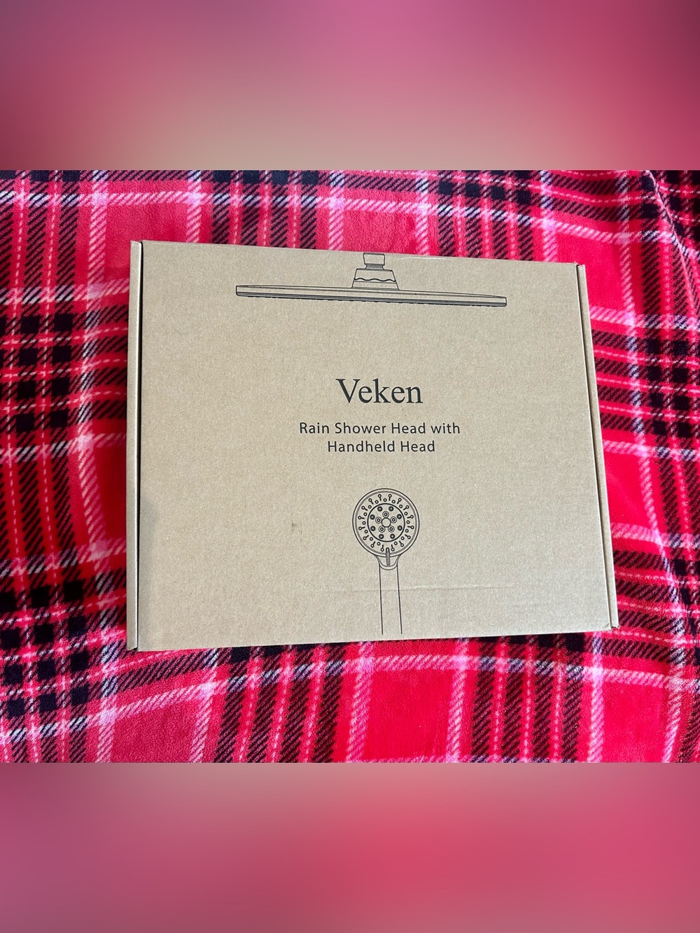 Veken Rain Shower Head w/ Handheld Head Chrome Black New Factory Sealed